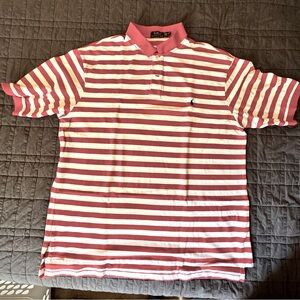 Polo Ralph Lauren Red & White Striped Polo Shirt – Classic American Style 2XLT